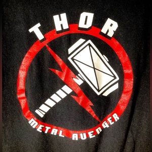 Rare Vintage THOR Metal Avenger Black Concert T-shirt Size S
